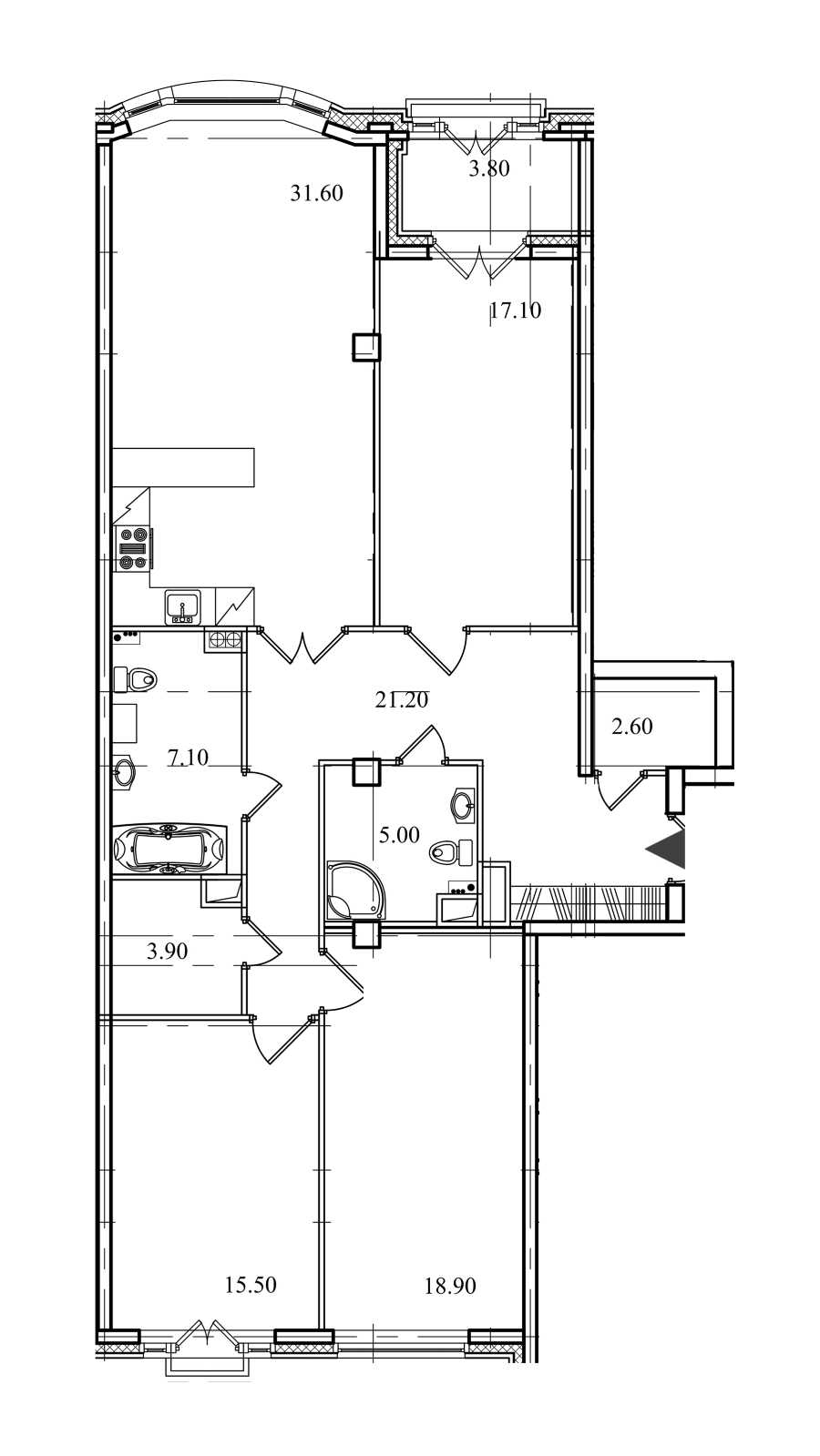Трехкомнатная квартира в SetlCity: площадь 122.9 м2 , этаж: 3 – купить в Санкт-Петербурге